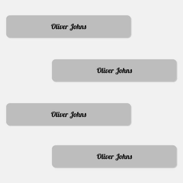 Kids Name Label School Grey Grey Black Custom (Group)