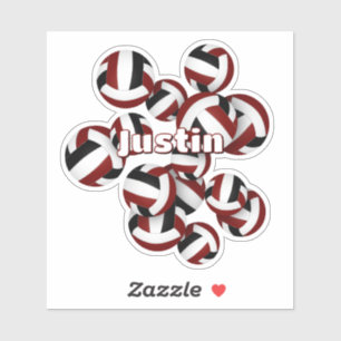 kids name maroon black team colors volleyballs