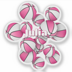 kids name pink white basketballs
