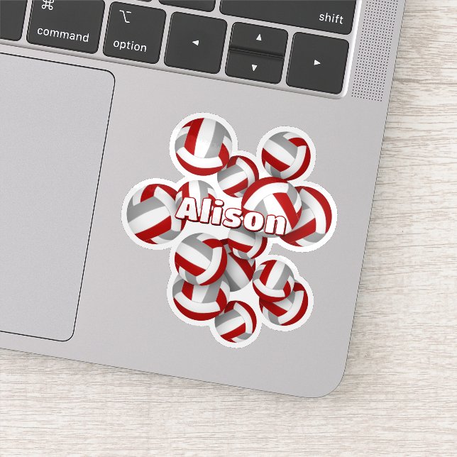 kids name red grey team colours volleyballs (Detail)