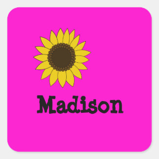 Kids Name Sunflower Stickers