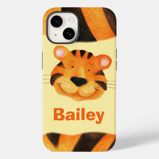 Kids named tiger face orange Case-Mate iPhone case (Back)