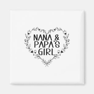 Kids Nana &amp; Papas Girl Floral Heart To Grandda Magnet