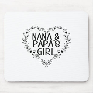 Kids Nana & Papas Girl Floral Heart To Grandda Mouse Mat