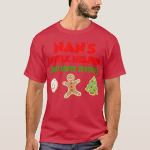 Kids Nan's Little Helper Christmas Cookie Baking T-Shirt