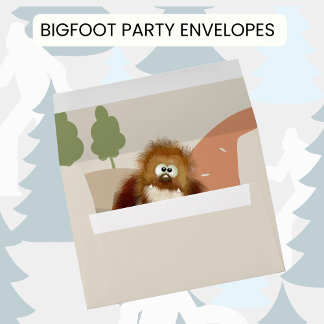 Kids Nature Big Foot/ Sasquatch Birthday Party Envelope