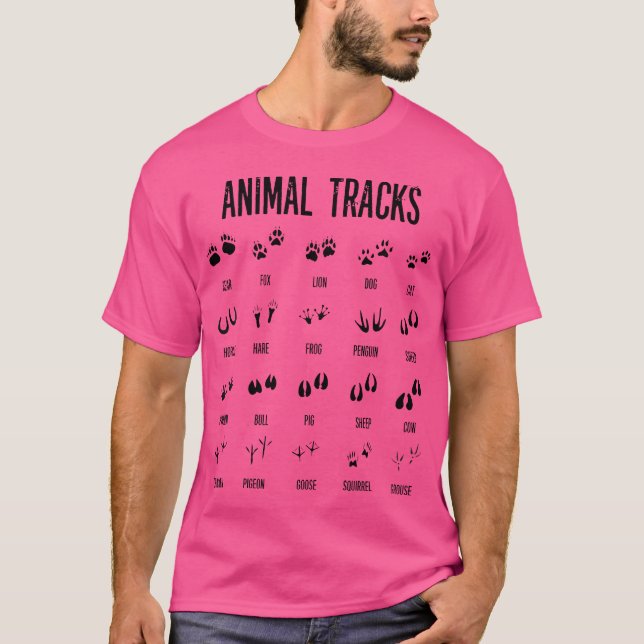 Kids Nature Explorer Animal Tracks Tee For Camping (Front)