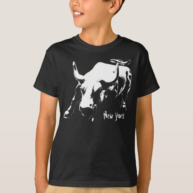 Kid's New York Shirt NYC Bull Souvenir Shirt (Front)