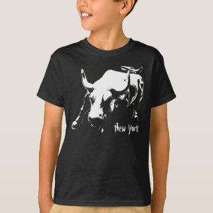 Kid's New York T-shirt Bull Statue Souvenir Shirt