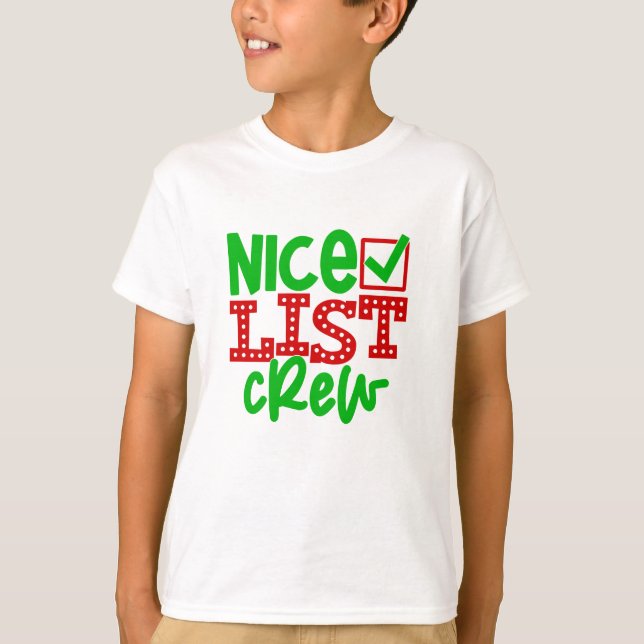 Kids Nice List Crew T-Shirt (Front)