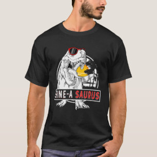 Kids Nine A Saurus Birthday T Rex 9 Year Old 9Th D T-Shirt