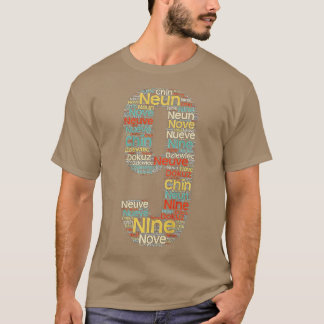 Kids Nine in Different Languages Cute 9th Birthday T-Shirt
