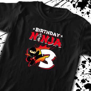 Kids Ninja Birthday Party Gift - 3 Year Old T-Shirt