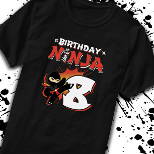 Kids Ninja Birthday Party Gift - 8 Year Old T-Shirt