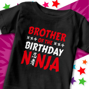 Kids Ninja Party Karate Brother of Birthday Ninja Baby T-Shirt