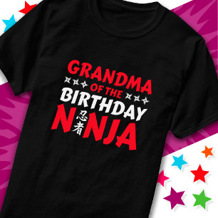 Kids Ninja Party Karate Grandma of Birthday Ninja T-Shirt