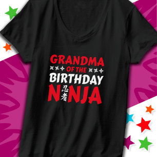 Kids Ninja Party Karate Grandma of Birthday Ninja T-Shirt