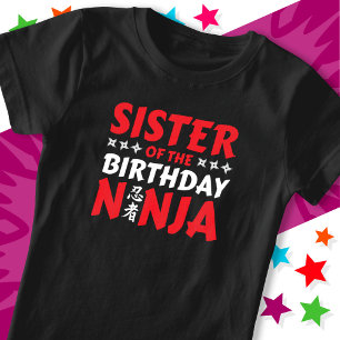 Kids Ninja Party Karate Sister of Birthday Ninja T-Shirt