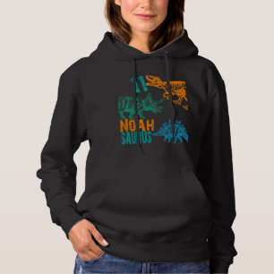 Kids Noah Saurus 11th Birthday Boys Rex Bday Part Hoodie