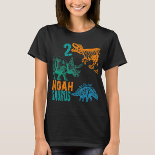 Kids Noah Saurus 2nd Birthday Boys Rex Bday Party T-Shirt