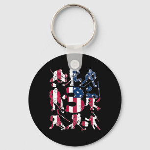 Kids Number 3 Years Ice Hockey 3rd Birthday Key Ring