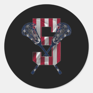 Kids Number 5 Years Lacrosse 5th Birthday 1  Classic Round Sticker