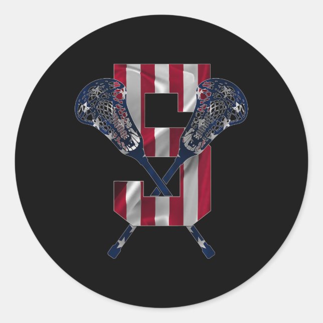 Kids Number 5 Years Lacrosse 5th Birthday 1  Classic Round Sticker (Front)