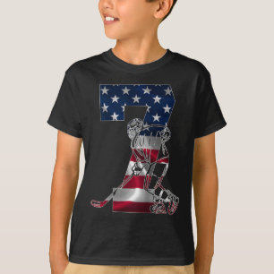 Kids Number 7 Years Ice Hockey 7th Birthday T-Shirt