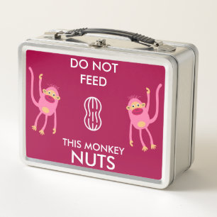 Kids Nut Allergy Warning Metal Lunch Box