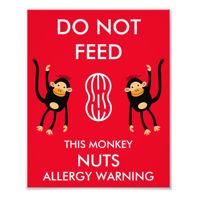 Kids Nut Allergy Warning Photo Print (Front)