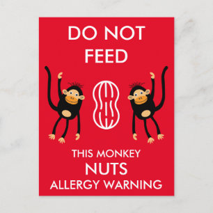 Kids Nut Allergy Warning Postcard