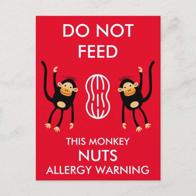Kids Nut Allergy Warning Postcard (Front)