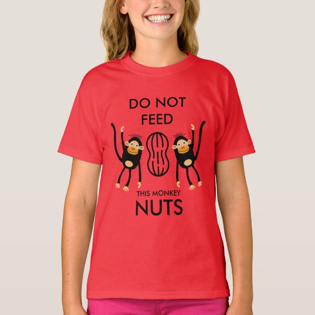 Kids Nut Allergy Warning T-Shirt (Front)