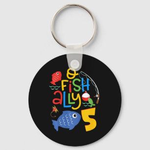 Kids O-fish-ally Five Birthday Decorations 5 Year  Key Ring