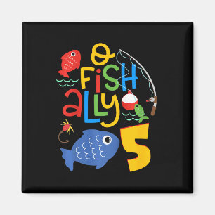 Kids O-fish-ally Five Birthday Decorations 5 Year  Magnet