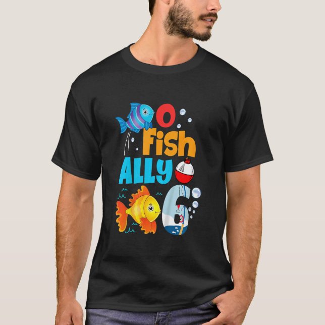 Kids O Fish Ally One Birthday Outfit 6th Bday Litt T-Shirt (Front)