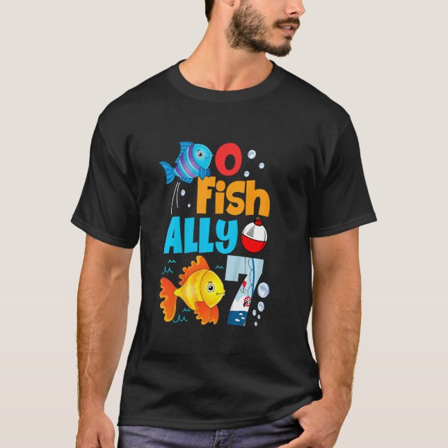 Kids O Fish Ally One Birthday Outfit 7th Bday Litt T-Shirt (Front)