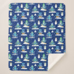 Kids Octopus Winter Sports Funny Animal  Sherpa Blanket<br><div class="desc">Kids Octopus Winter Sports Funny Animal Blanket Octopus and Snowman pattern with winter sports,  skiing,  sledding,  and snowboarding. Winter Holiday Christmas or Hanukah or winter birthday.</div>