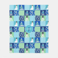 Kids Octopus Winter Sports Patchwork Personalised
