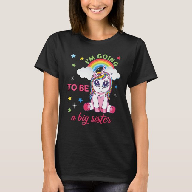 Kids offspring big sister unicorn baby shower girl T-Shirt (Front)