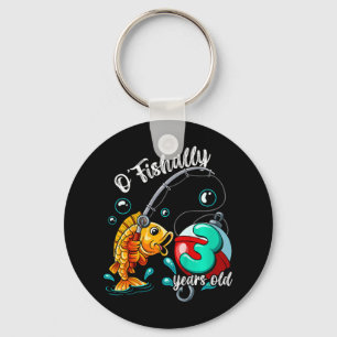 Kids O'fishally 3 Years Old 3rd Birthday Fishing Key Ring