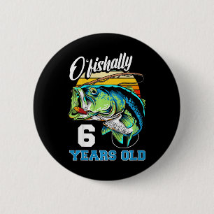 Kids Ofishally 6 Years Old Fisherman 6th Birthday Cm Round Badge