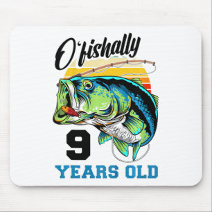 Kids O'fishally 9 Years Old 9th Birthday Fishing B Mouse Mat