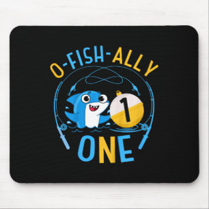 Kids Ofishally One 1st Birthday Fishing Theme O-fi Mouse Mat