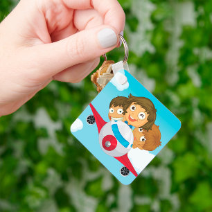 Kids On A Plane Key Ring