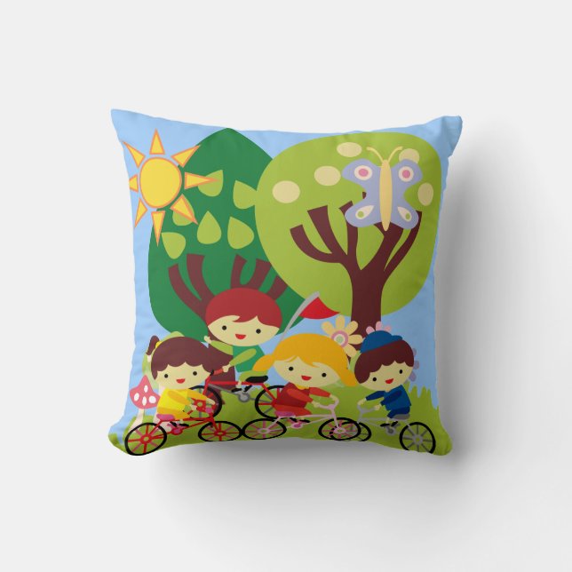 Kids on Bikes Cushion (Front)