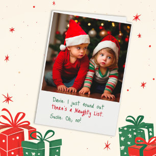 Kids On The Naughty List Christmas Card