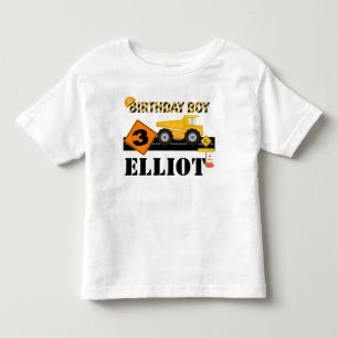Kids or Toddler Construction Birthday Raglan Shirt