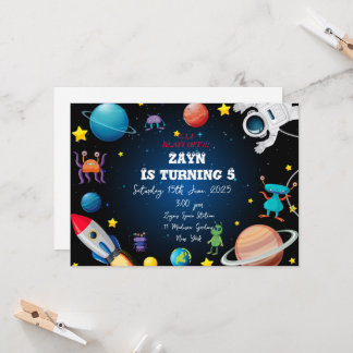 Kids Out of Space Boys Invitation