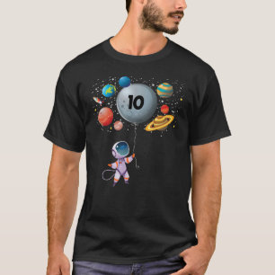 Kids Outer Space Astronaut 10th Birthday Party 10 T-Shirt